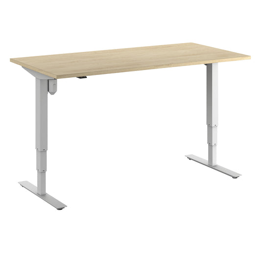 Atlanta desk, electrically height adjustable, straight, WxD 1600 x 800 mm, oak/white.