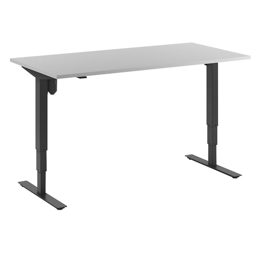 Atlanta desk, electrically height adjustable, straight, WxD 1600 x 800 mm, light grey/black.
