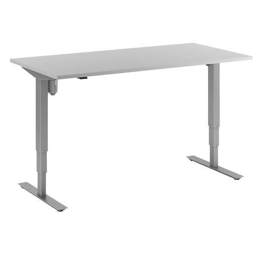 Atlanta desk, electrically height adjustable, straight, WxD 1600 x 800 mm, light grey/silver.