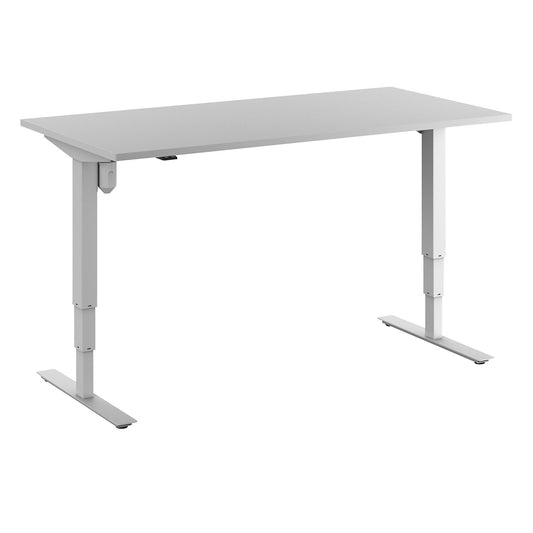 Atlanta desk, electrically height adjustable, straight, WxD 1600 x 800 mm, light grey/white.