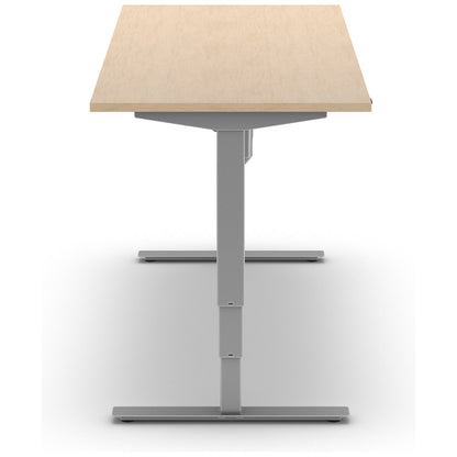 Atlanta desk, electrically height adjustable, straight, WxD 1800 x 800 mm, birch/silver.
