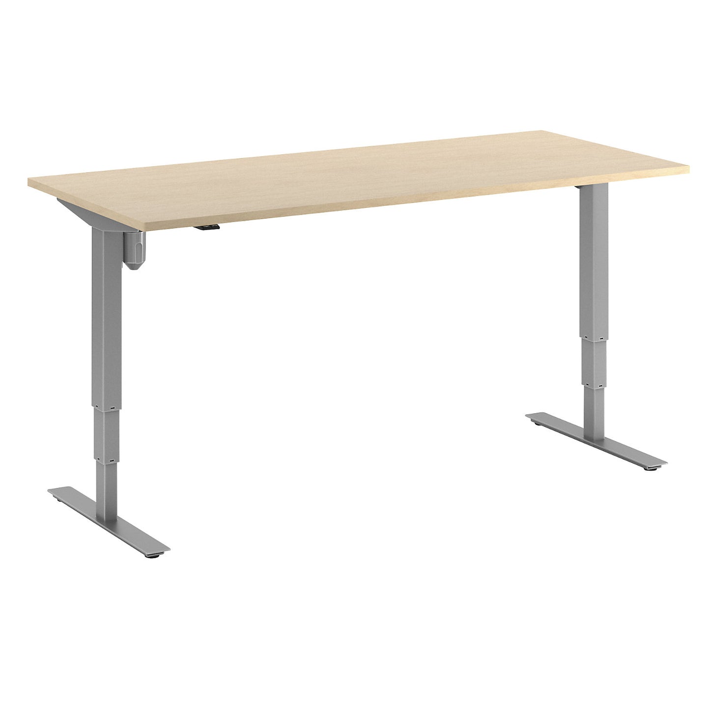 Atlanta desk, electrically height adjustable, straight, WxD 1800 x 800 mm, birch/silver.