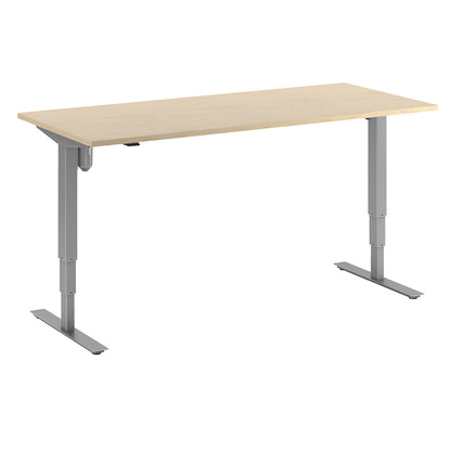 Atlanta desk, electrically height adjustable, straight, WxD 1800 x 800 mm, birch/silver.