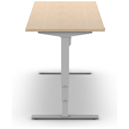 Atlanta desk, electrically height adjustable, straight, WxD 1800 x 800 mm, birch/white.