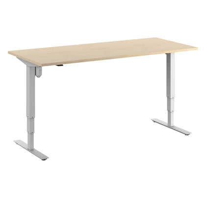 Atlanta desk, electrically height adjustable, straight, WxD 1800 x 800 mm, birch/white.