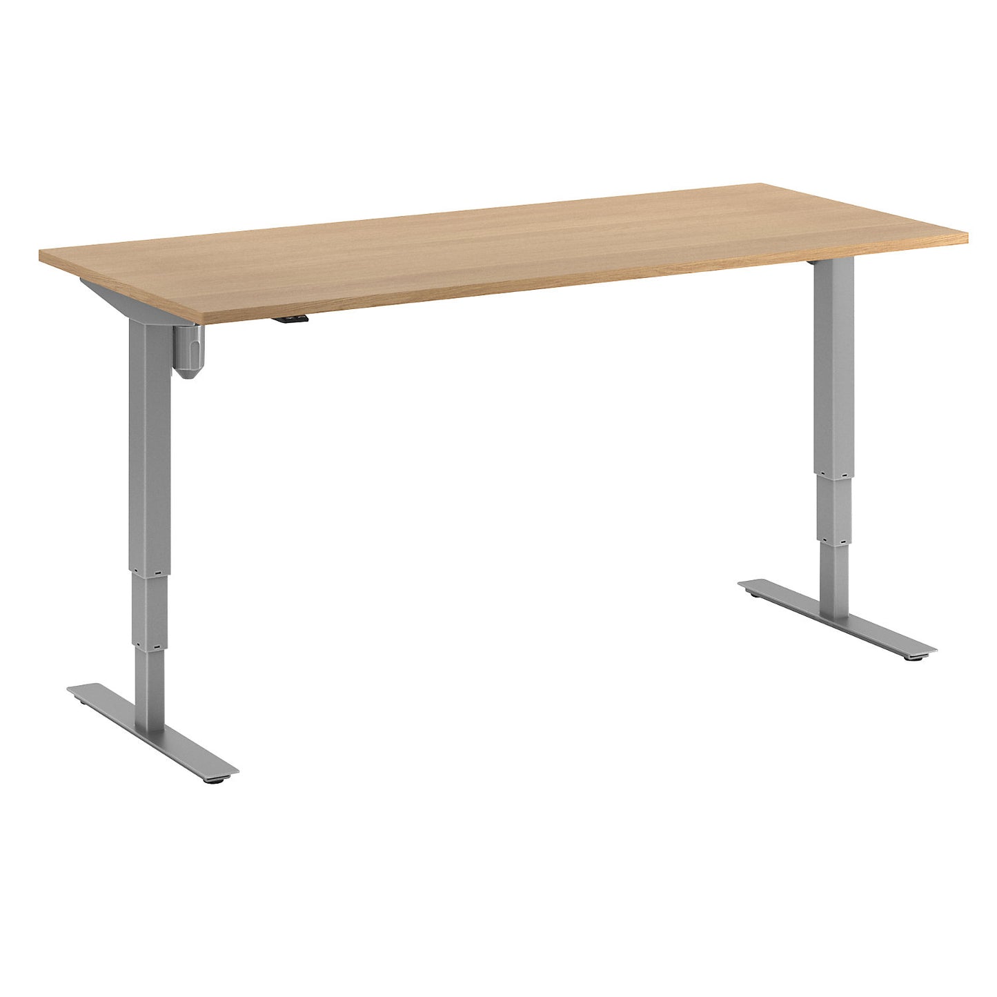 Atlanta desk, electrically height adjustable, straight, WxD 1800 x 800 mm, beech/silver.