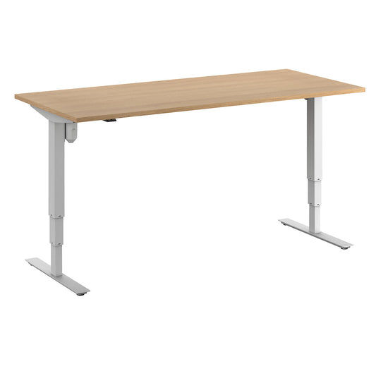 Atlanta desk, electrically height adjustable, straight, WxD 1800 x 800 mm, beech/white.