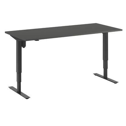 Atlanta desk, electrically height adjustable, straight, WxD 1800 x 800 mm, dark grey/black.