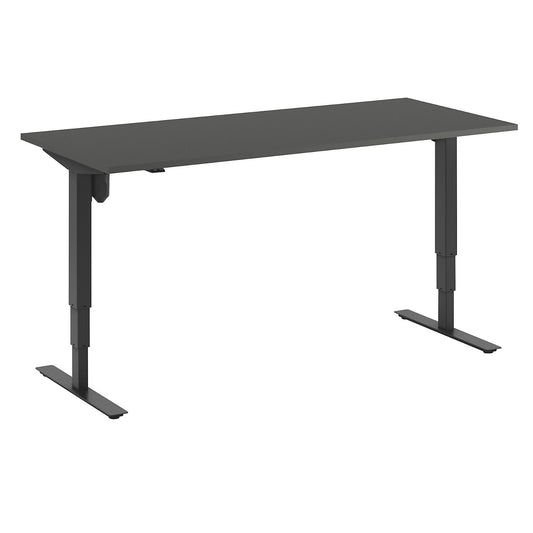 Atlanta desk, electrically height adjustable, straight, WxD 1800 x 800 mm, dark grey/black.