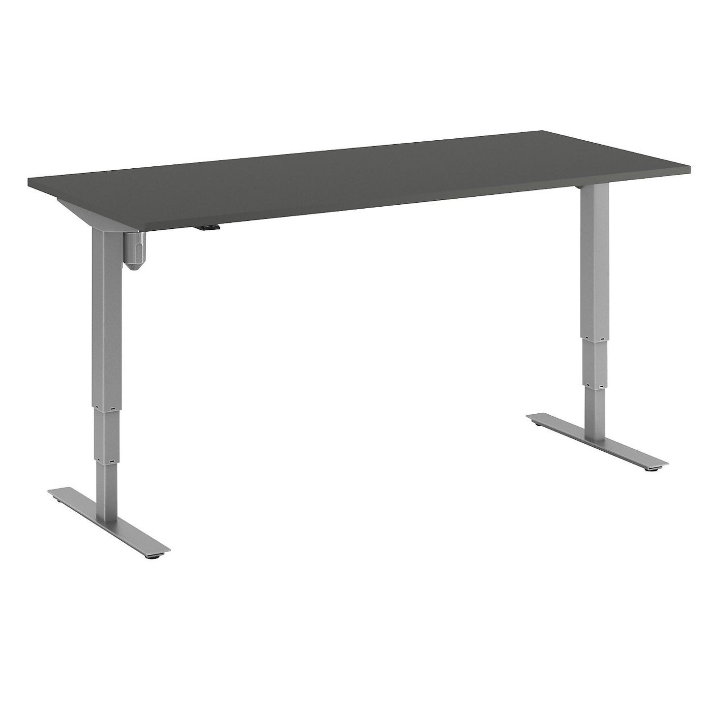 Atlanta desk, electrically height adjustable, straight, WxD 1800 x 800 mm, dark grey/silver.