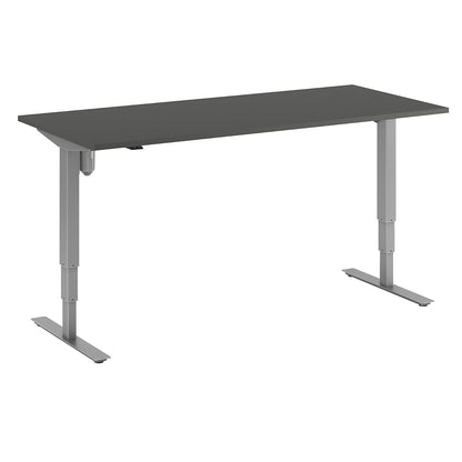 Atlanta desk, electrically height adjustable, straight, WxD 1800 x 800 mm, dark grey/silver.
