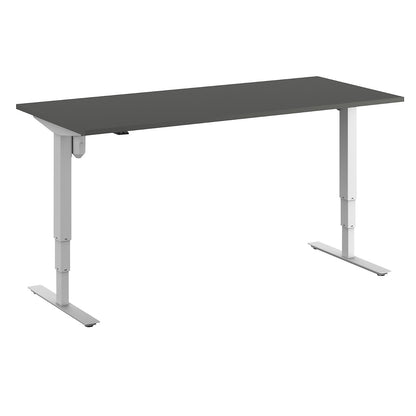 Atlanta desk, electrically height adjustable, straight, WxD 1800 x 800 mm, dark grey/white.