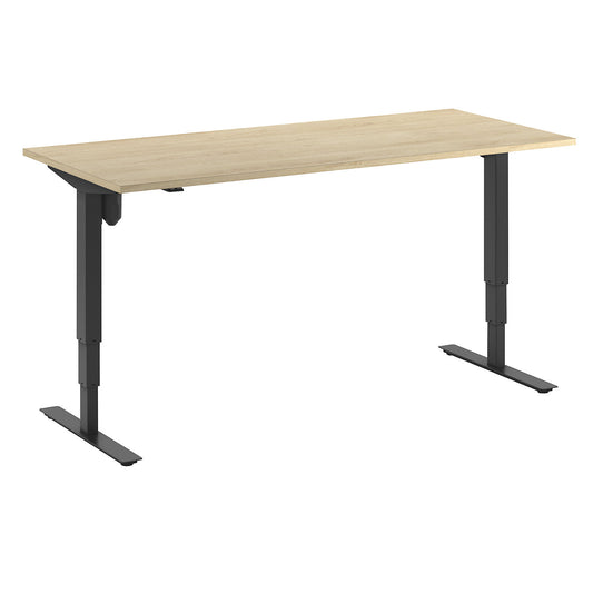 Atlanta desk, electrically height adjustable, straight, WxD 1800 x 800 mm, oak/black.