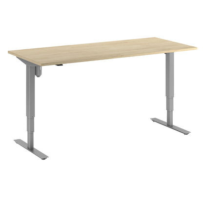 Atlanta desk, electrically height adjustable, straight, WxD 1800 x 800 mm, oak/silver.