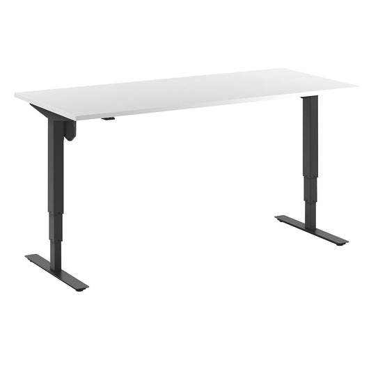Atlanta desk, electrically height adjustable, straight, WxD 1800 x 800 mm, white/black.