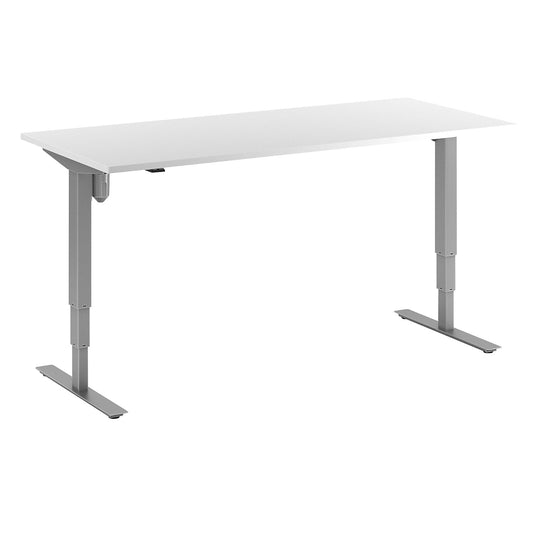 Atlanta desk, electrically height adjustable, straight, WxD 1800 x 800 mm, white/silver.