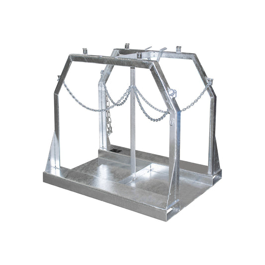 Gas cylinder pallet, for 8 cylinders, L x W x H 1100 x 860 x 1000 mm.