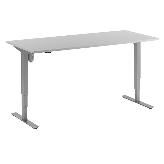 Atlanta desk, electrically height adjustable, straight, WxD 1800 x 800 mm, light grey/silver.