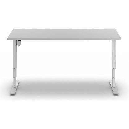 Atlanta desk, electrically height adjustable, straight, WxD 1800 x 800 mm, light grey/white.
