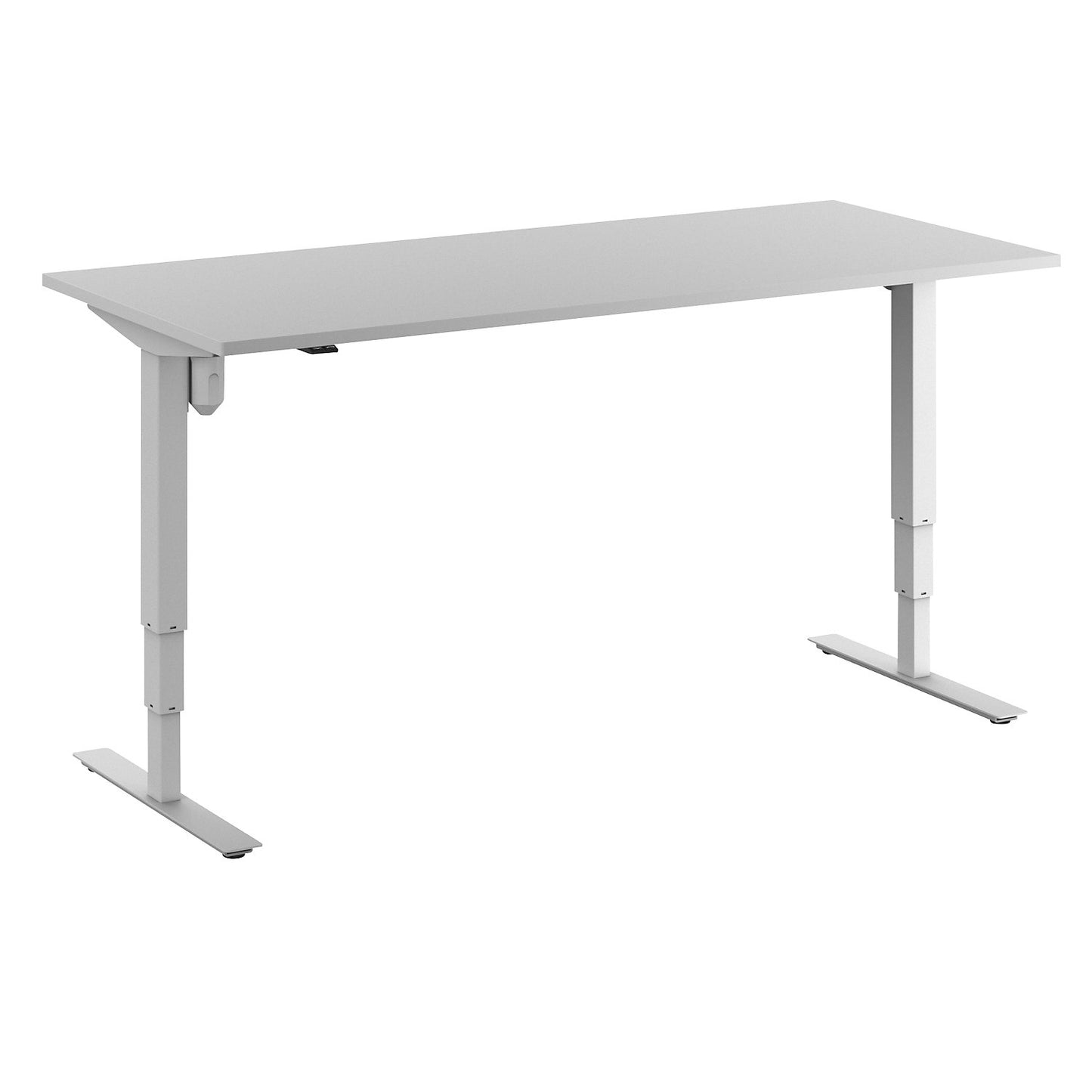 Atlanta desk, electrically height adjustable, straight, WxD 1800 x 800 mm, light grey/white.
