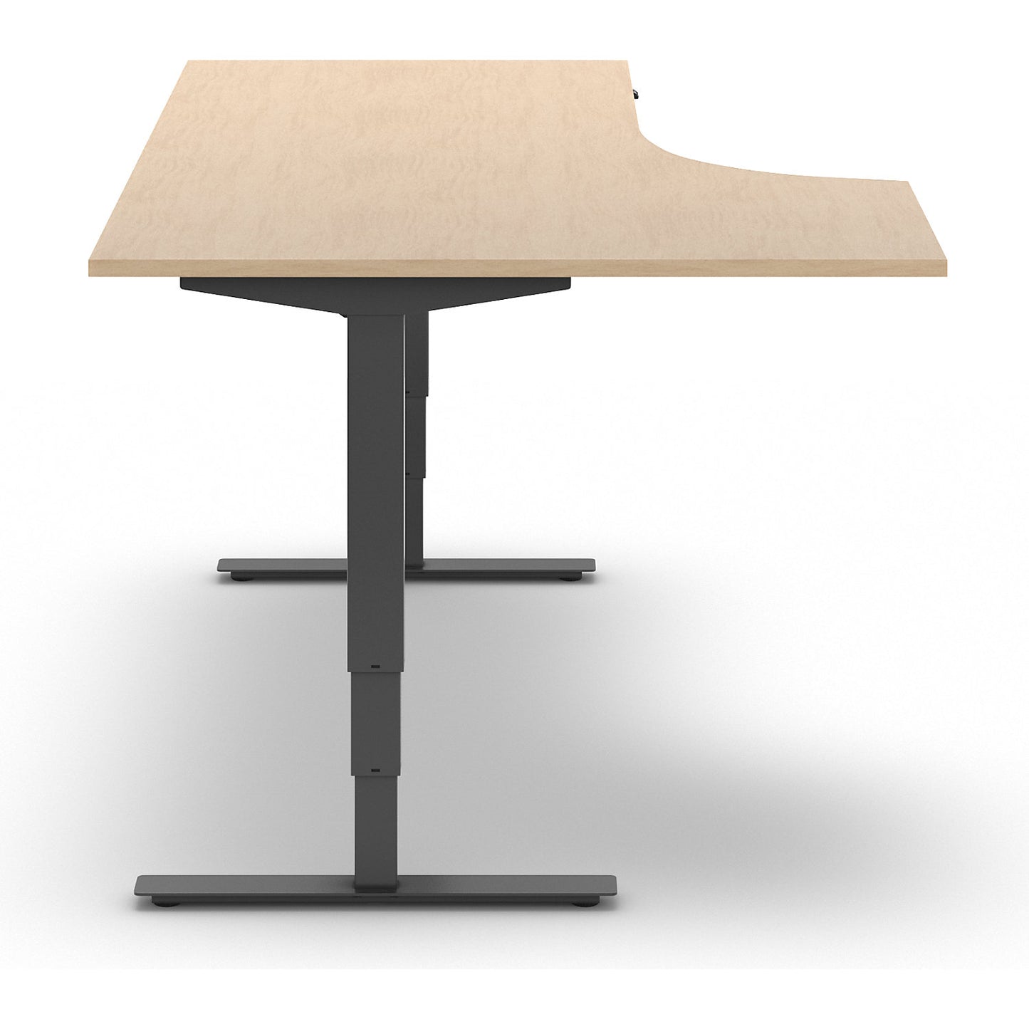 Atlanta desk, electrically height adjustable, corner, WxD 1800 x 1200 mm, birch/black, left.