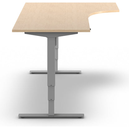Atlanta desk, electrically height adjustable, corner, WxD 1800 x 1200 mm, birch/silver, right.