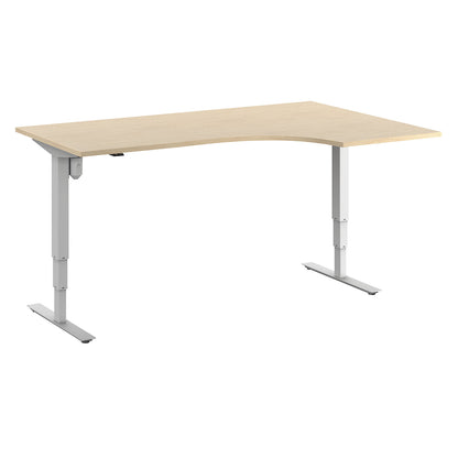 Atlanta desk, electrically height adjustable, corner, WxD 1800 x 1200 mm, birch/white, right.