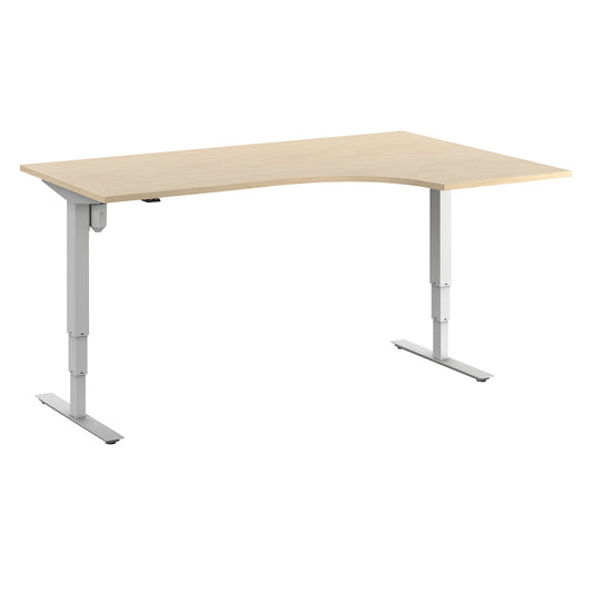 Atlanta desk, electrically height adjustable, corner, WxD 1800 x 1200 mm, birch/white, right.
