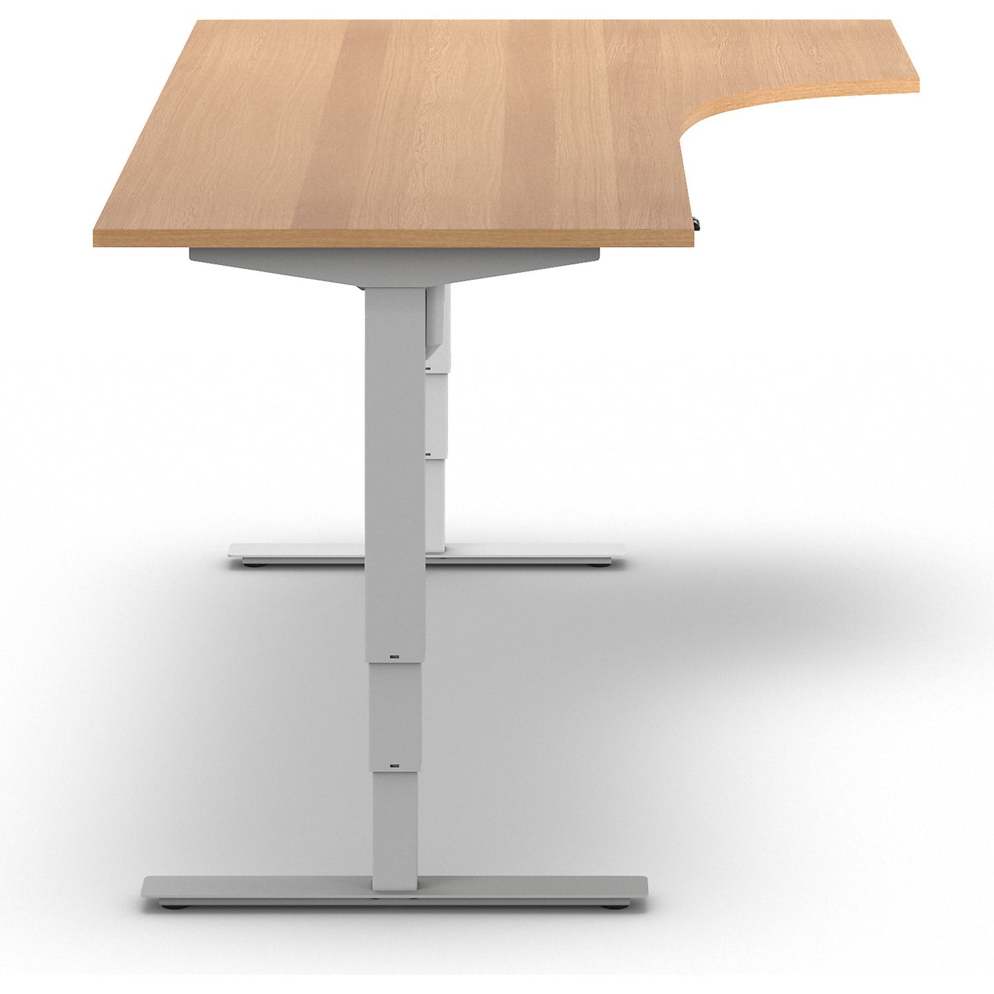 Atlanta desk, electrically height adjustable, corner, WxD 1800 x 1200 mm, beech/white, right.