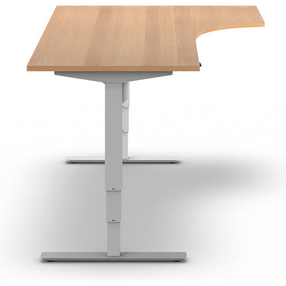 Atlanta desk, electrically height adjustable, corner, WxD 1800 x 1200 mm, beech/white, right.