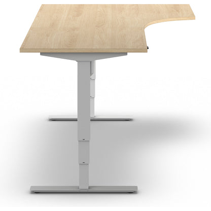 Atlanta desk, electrically height adjustable, corner, WxD 1800 x 1200 mm, oak/white, right.