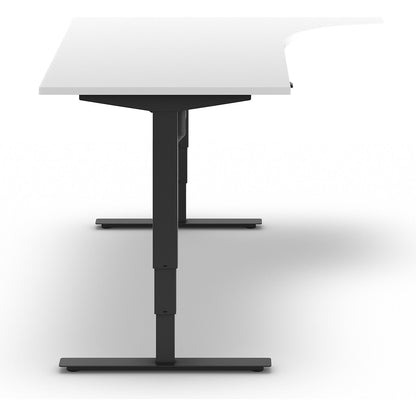 Atlanta desk, electrically height adjustable, corner, WxD 1800 x 1200 mm, white/black, right.