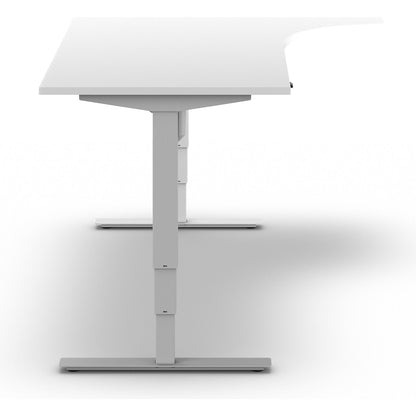 Atlanta desk, electrically height adjustable, corner, WxD 1800 x 1200 mm, white/white, right.