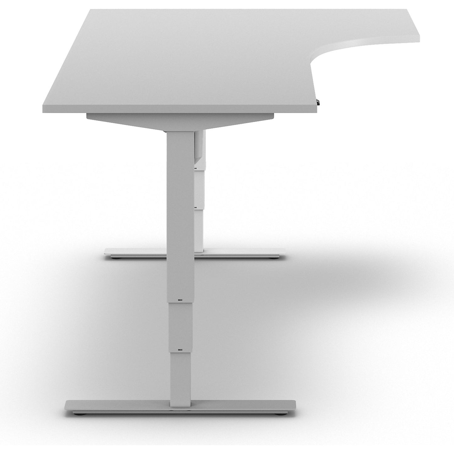 Atlanta desk, electrically height adjustable, corner, WxD 1800 x 1200 mm, light grey/white, right.