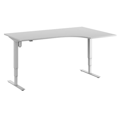 Atlanta desk, electrically height adjustable, corner, WxD 1800 x 1200 mm, light grey/white, right.