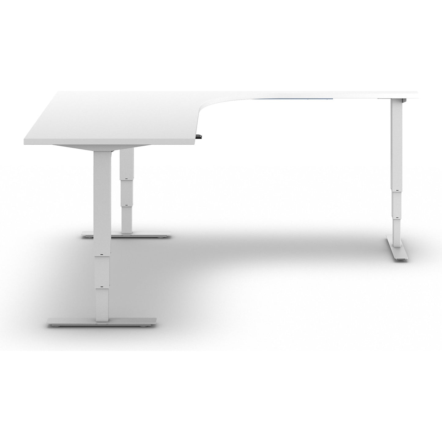 Atlanta desk, electrically height adjustable, L-shaped, WxD 1800 x 2000 mm, white/white, right.