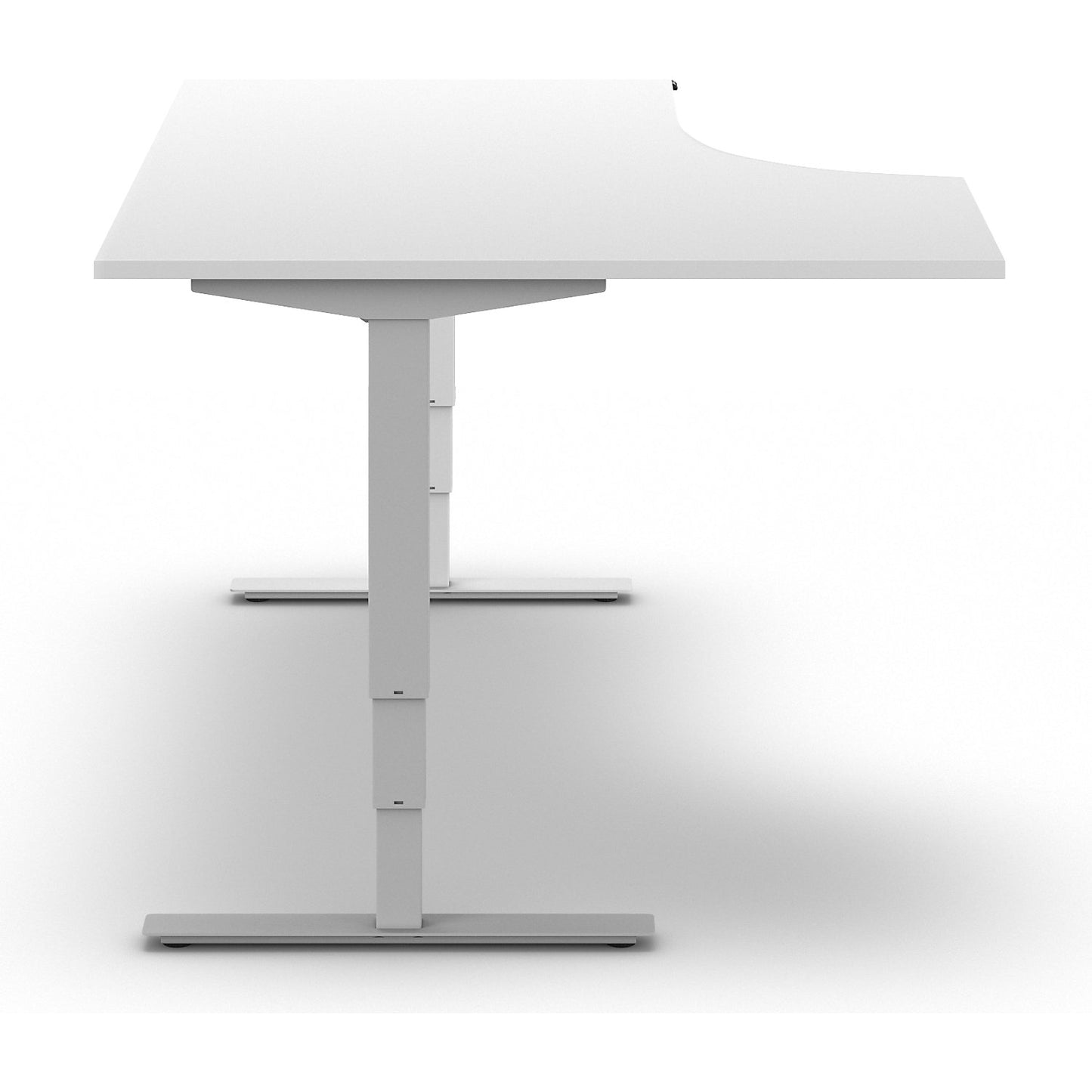 Atlanta desk, electrically height adjustable, corner, WxD 1800 x 1200 mm, white/white, left.
