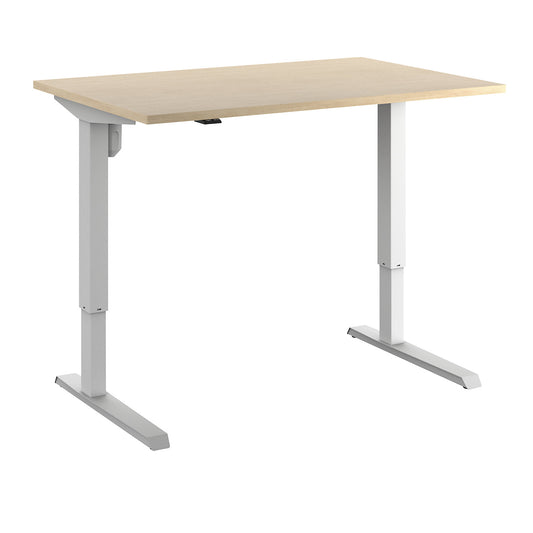Venla desk, electrically height adjustable, straight, WxD 1200 x 800 mm, birch/white.