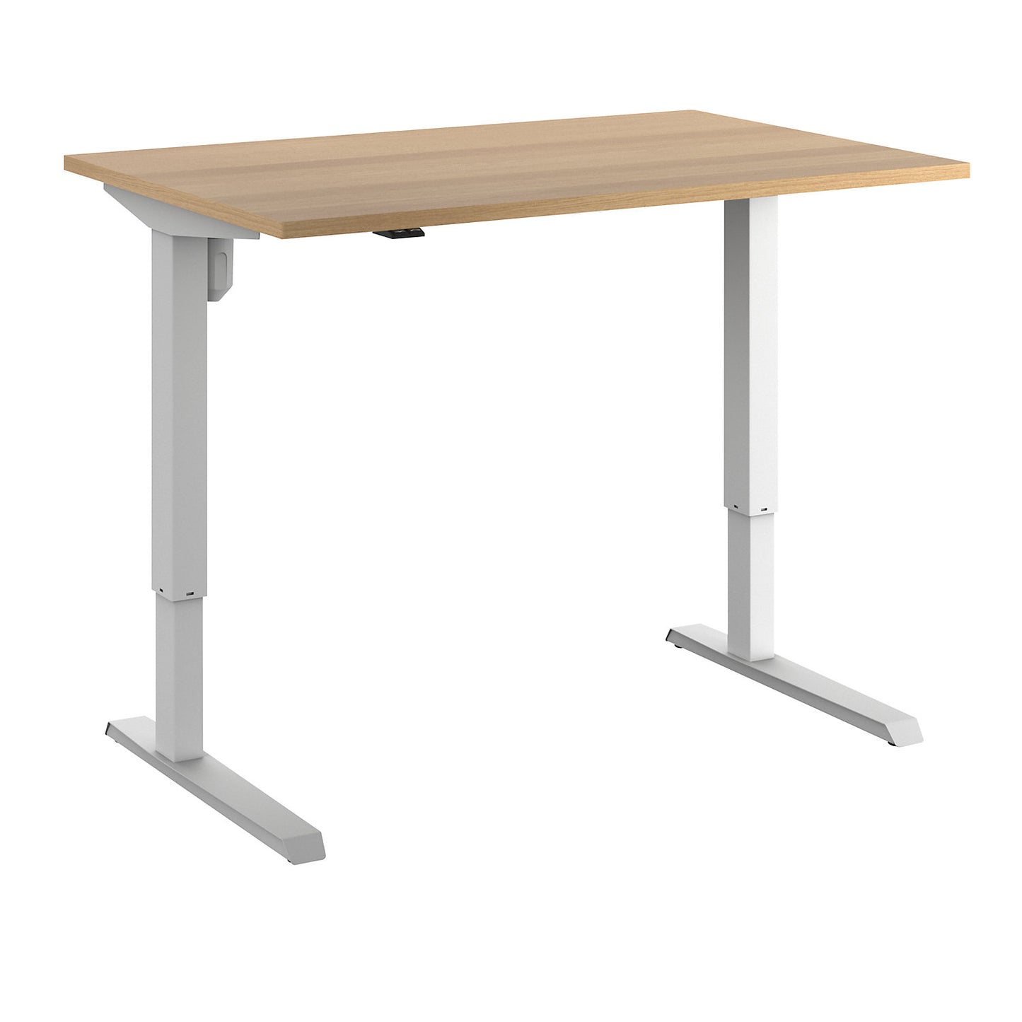 Venla desk, electrically height adjustable, straight, WxD 1200 x 800 mm, beech/white.