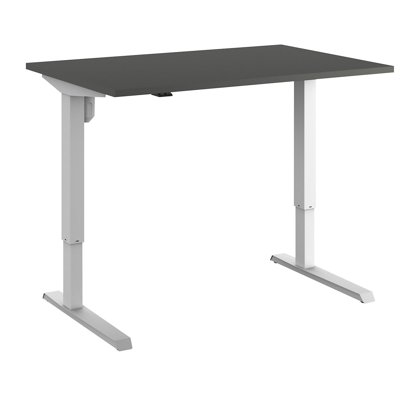 Venla desk, electrically height adjustable, straight, WxD 1200 x 800 mm, dark grey/white.