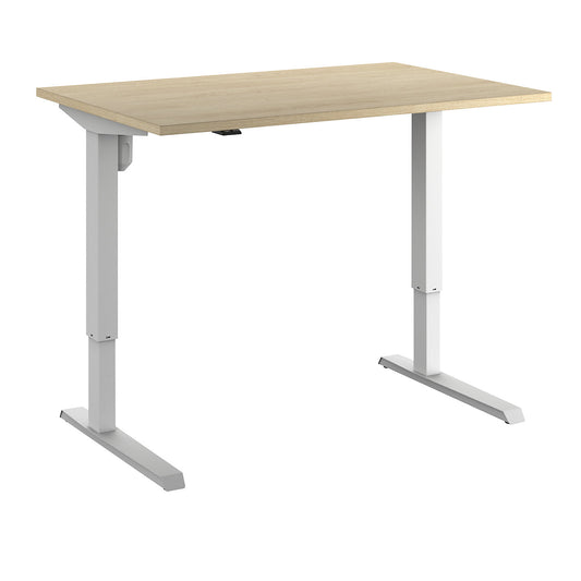 Venla desk, electrically height adjustable, straight, WxD 1200 x 800 mm, oak/white.