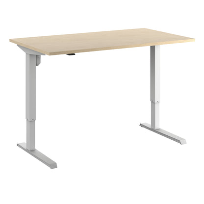 Venla desk, electrically height adjustable, straight, WxD 1400 x 800 mm, birch/white.