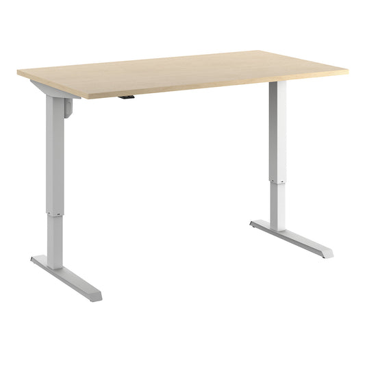 Venla desk, electrically height adjustable, straight, WxD 1400 x 800 mm, birch/white.