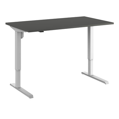 Venla desk, electrically height adjustable, straight, WxD 1400 x 800 mm, dark grey/white.