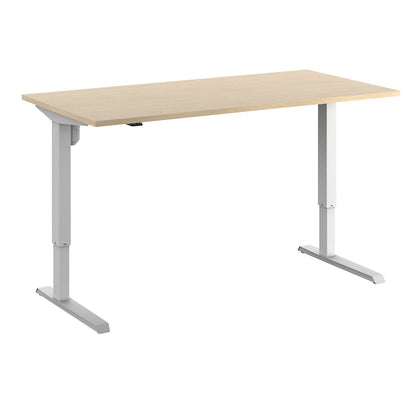 Venla desk, electrically height adjustable, straight, WxD 1600 x 800 mm, birch/white.
