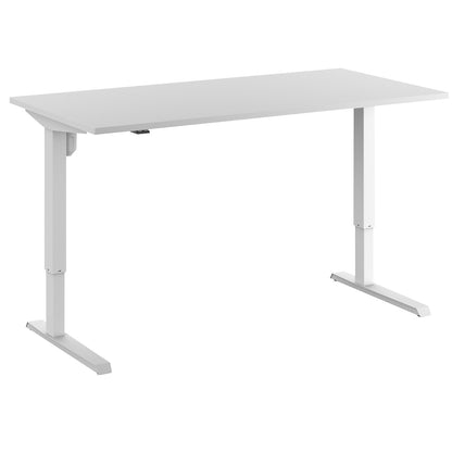 Venla desk, electrically height adjustable, straight, WxD 1600 x 800 mm, light grey/white.
