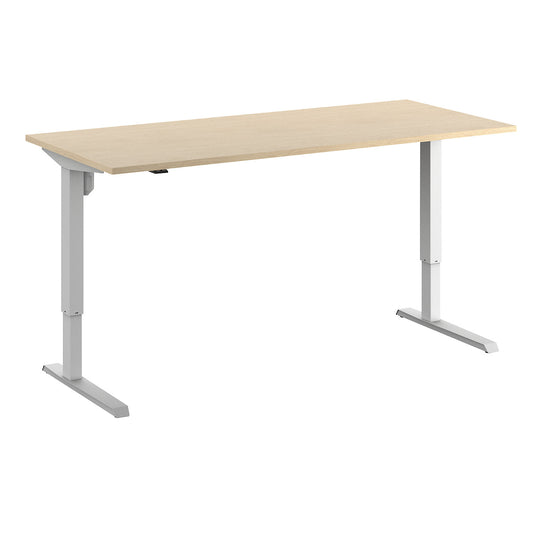 Venla desk, electrically height adjustable, straight, WxD 1800 x 800 mm, birch/white.