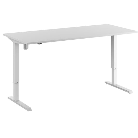 Venla desk, electrically height adjustable, straight, WxD 1800 x 800 mm, light grey/white.