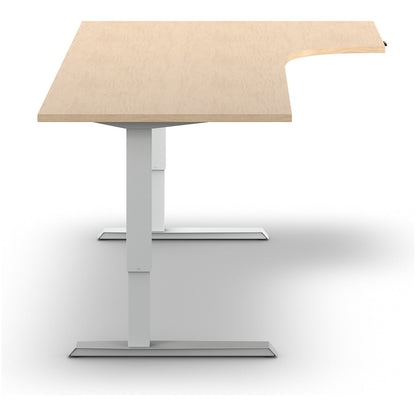 Venla desk, electrically height adjustable, corner, WxD 1800 x 1200 mm, birch/white, right.