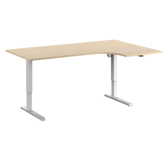 Venla desk, electrically height adjustable, corner, WxD 1800 x 1200 mm, birch/white, right.